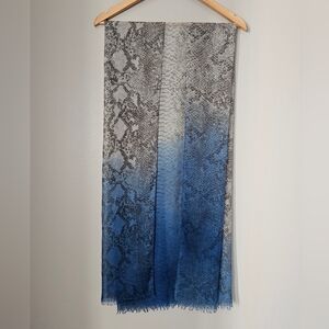 Large Blue and Grey Snakeskin Scarf
